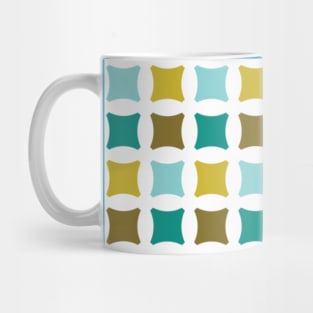 Mid Century Modern Print Pattern Geometric Citron Teal Pop Mug